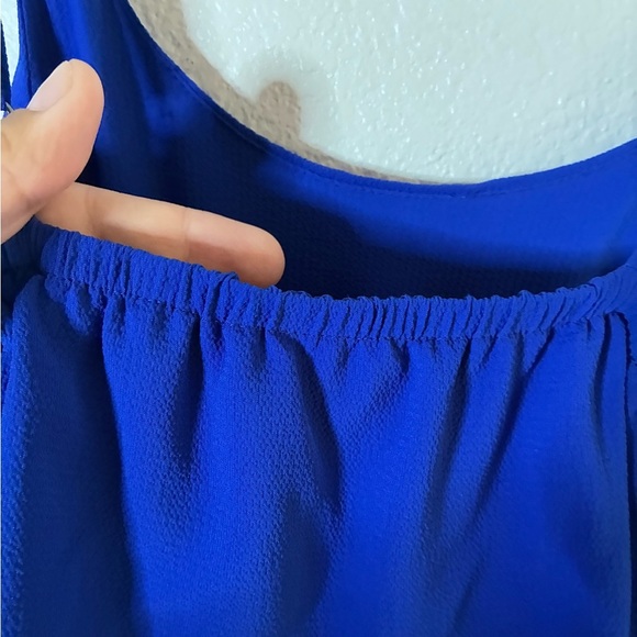 NERLEROLIAN Women's Adjustable Strappy Split Summer Casual Midi Dress Blue S - Picture 8 of 9